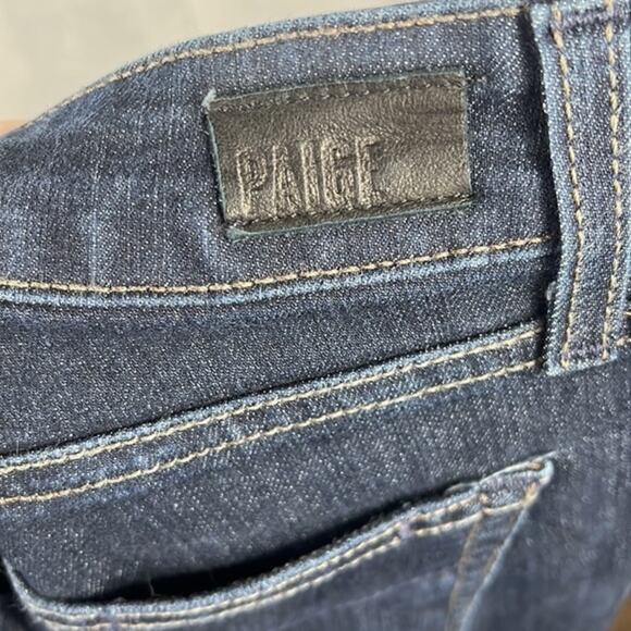 Paige Manhattan Elyse Slim Bootcut Mid Rise Jeans in Dark Wash. - Picture 7 of 10